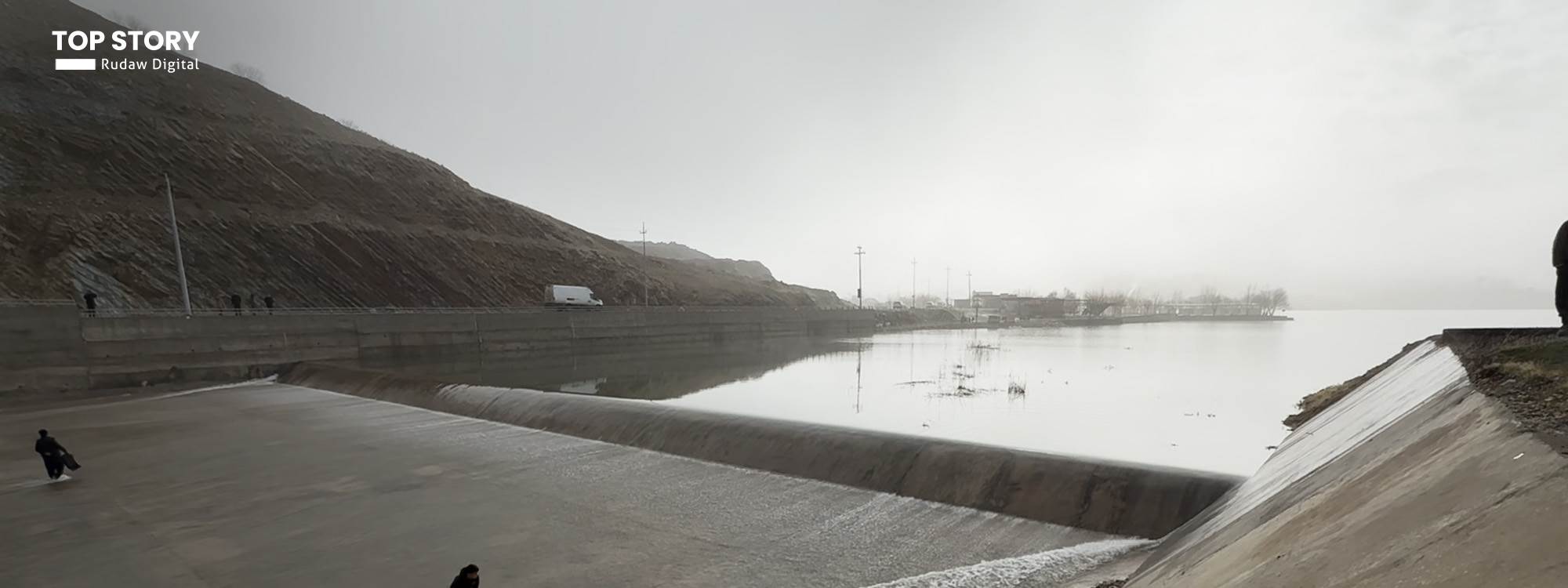 An image of Smaqully dam in Koya district after being overflowed. Photo: Rudaw