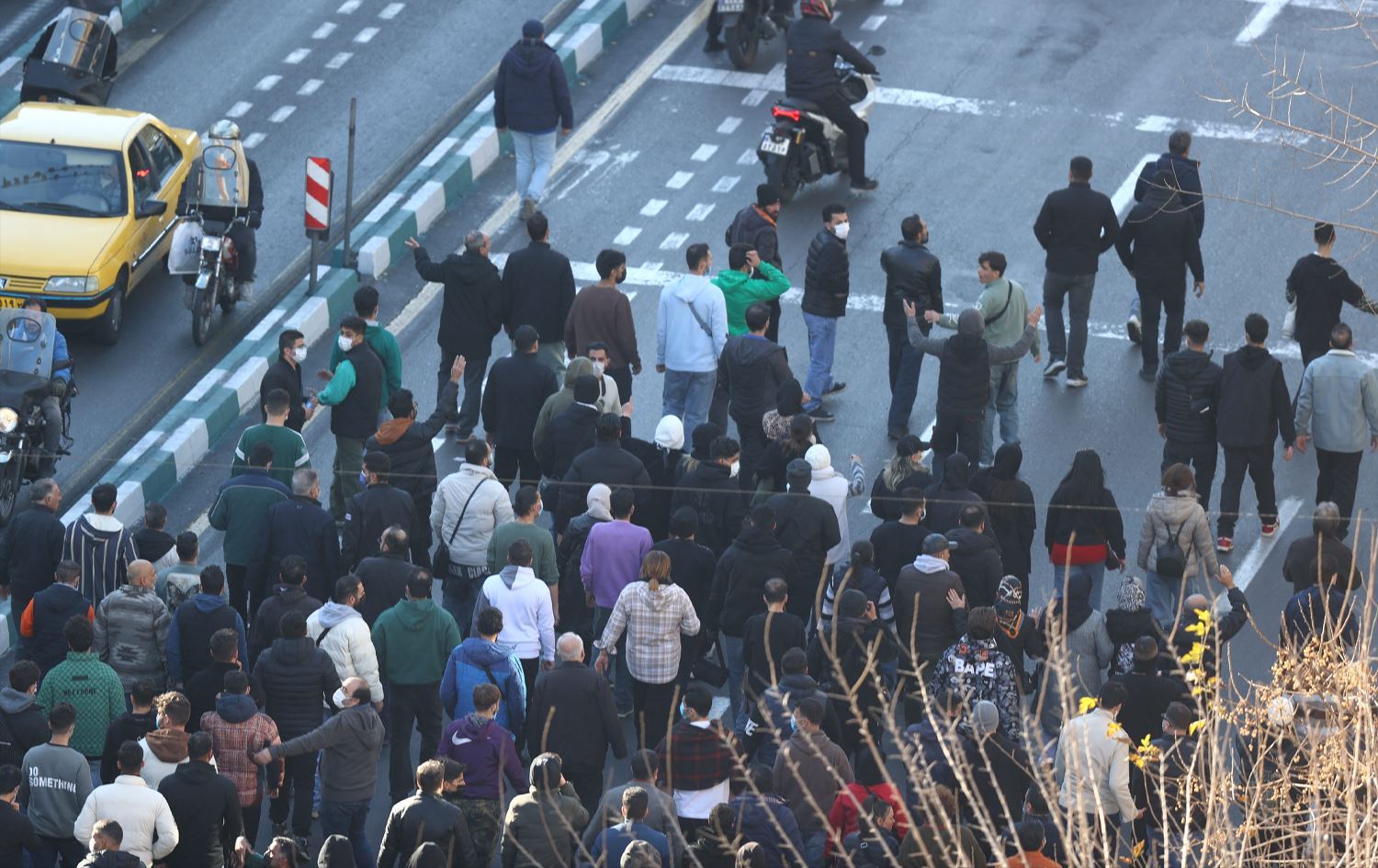 Taheran'daki gösterilerden bir kare. / Foto: AFP