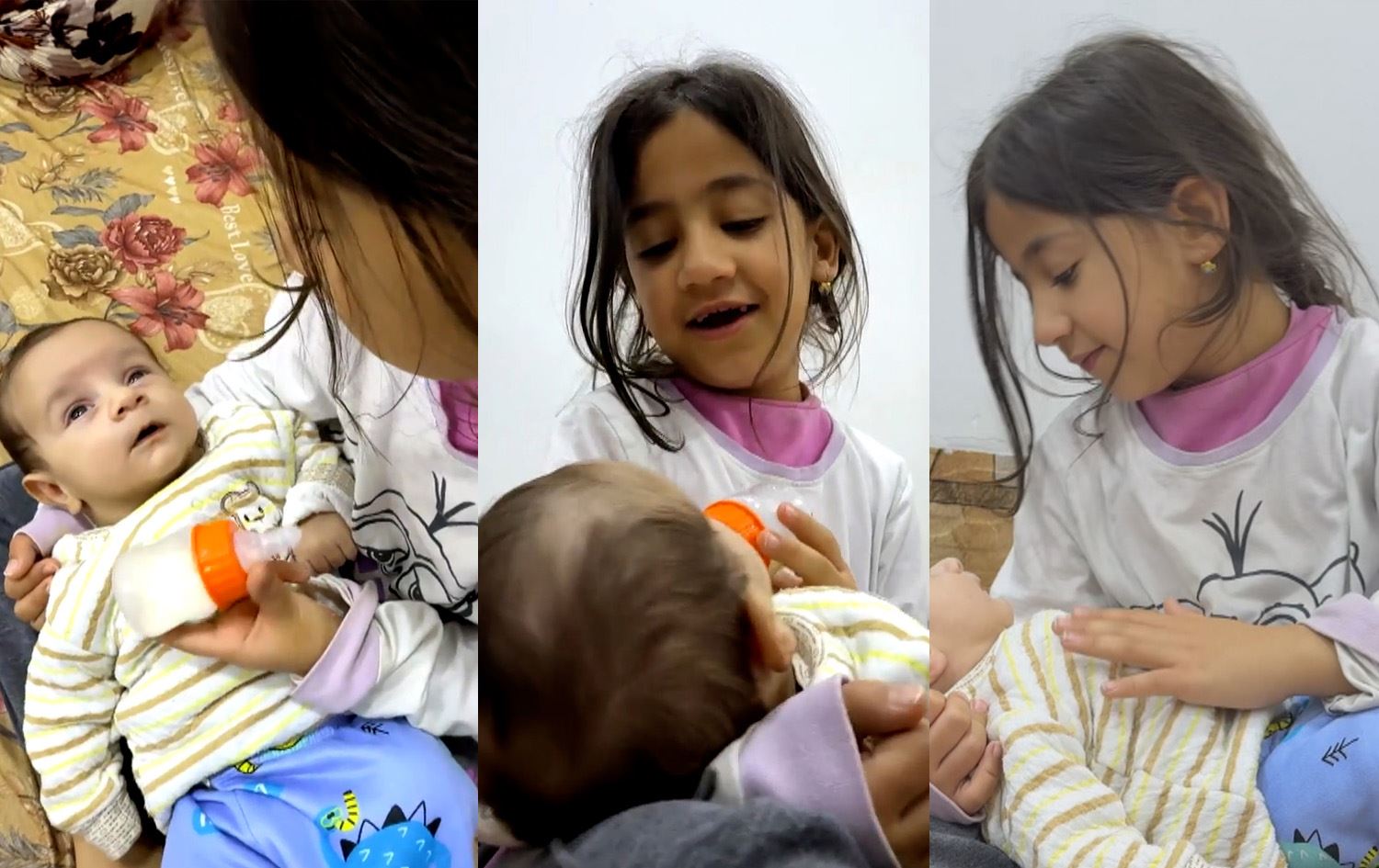 خەندە جێی دایکی بۆ کۆرپە یەک مانگییەکەیان گرتووەتەوە. وێنە: رووداو