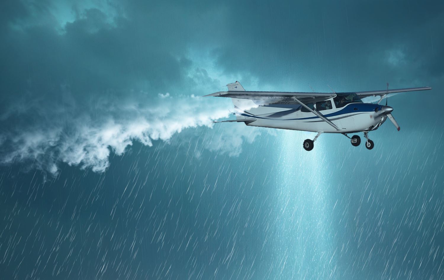 وێنەیەکی خەیاڵی: فڕۆکەیەک بۆ باراندنی بارانی دەستکرد بەکاردێت