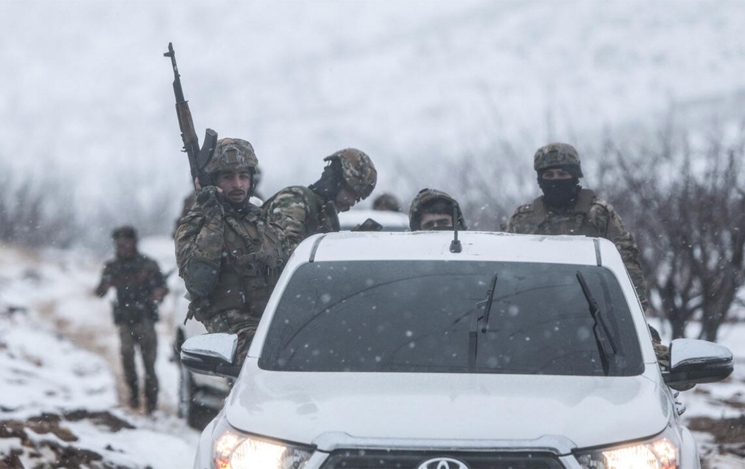 هێزەکانی سووریا لە نزیک سنووری لوبنان. وێنە: AFP