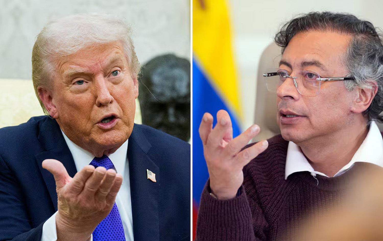 ABD Başkanı Donald Trump ile Kolombiya Cumhurbaşkanı Gustavo Petro