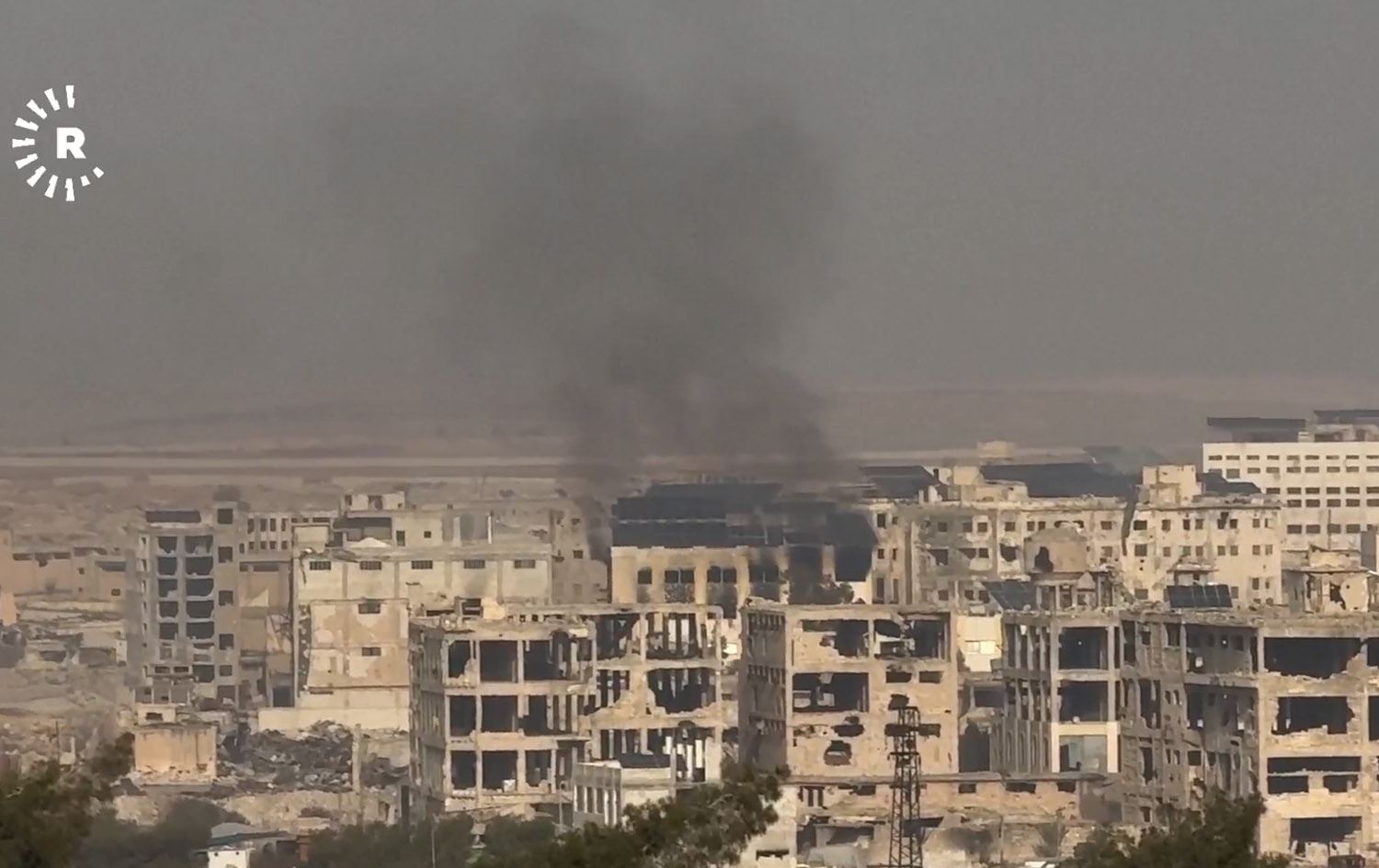 دیمەنێکی ساتی بۆردوومانی گەڕەکەکانی ئەشرەفییە و زهووری لە حەلەب