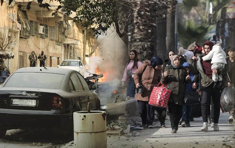 Otomobîlekê zerer dîtiye û xelk koçber dibe\ Wêne: Rûdaw Grafîk