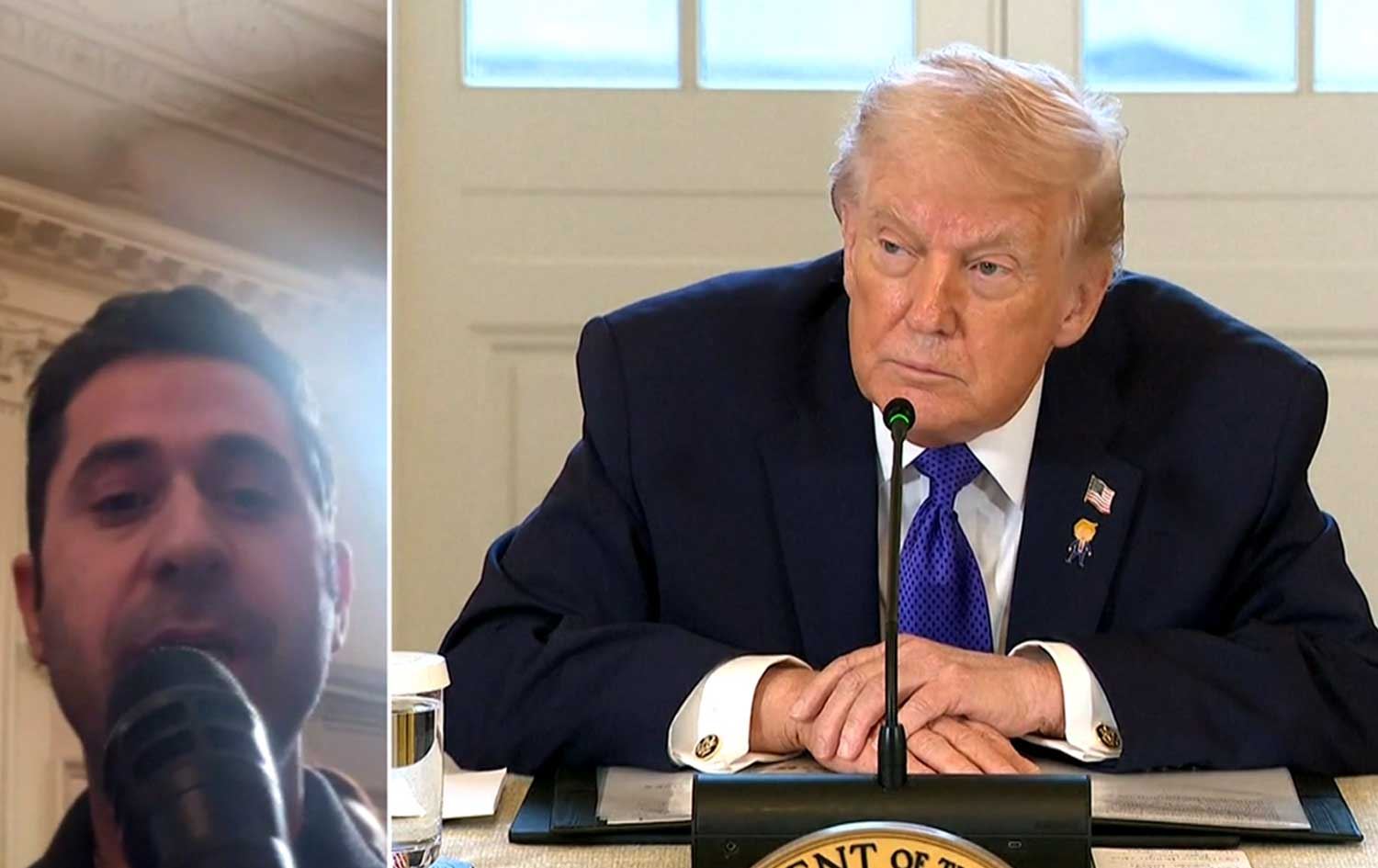 دیار کوردە، بەڕێوەبەری نووسینگەی رووداو لە واشنتن لەکاتی پرسیارکردن لە دۆناڵد ترەمپ، سەرۆکی ئەمریکا لەبارەی دۆخی گەڕەکە کوردنشینەکانی حەلەب