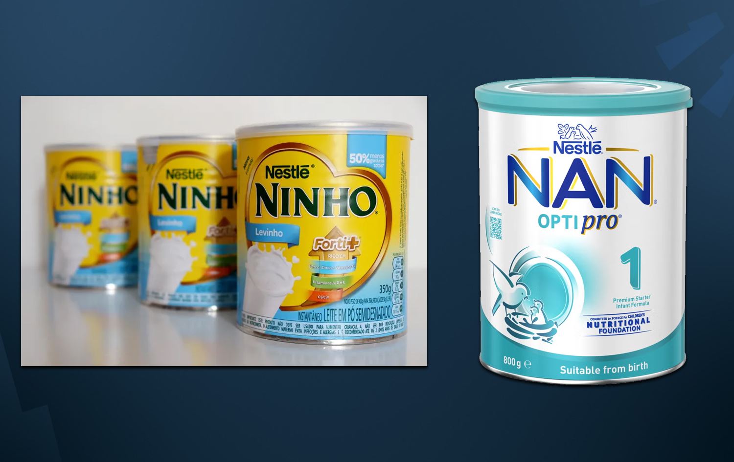 شیرە قوتووەکانی کۆمپانیای نەستەلە.