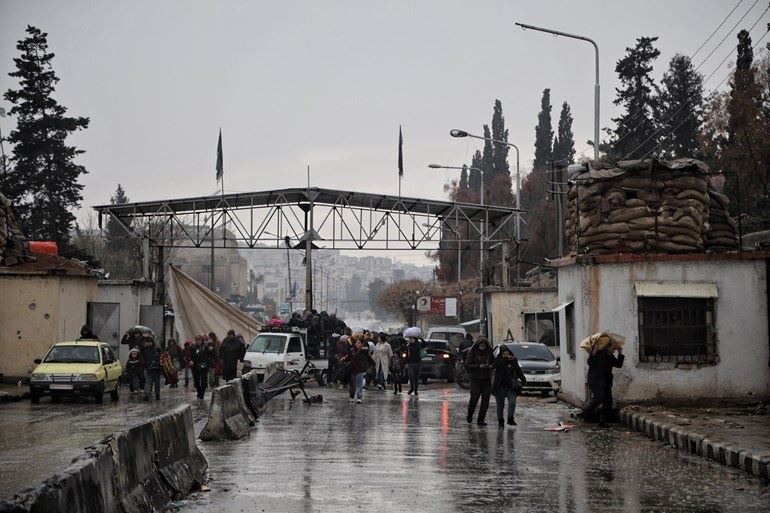 Halep'ta göç etmeye çalışan halk / Foto: Sosyal medya