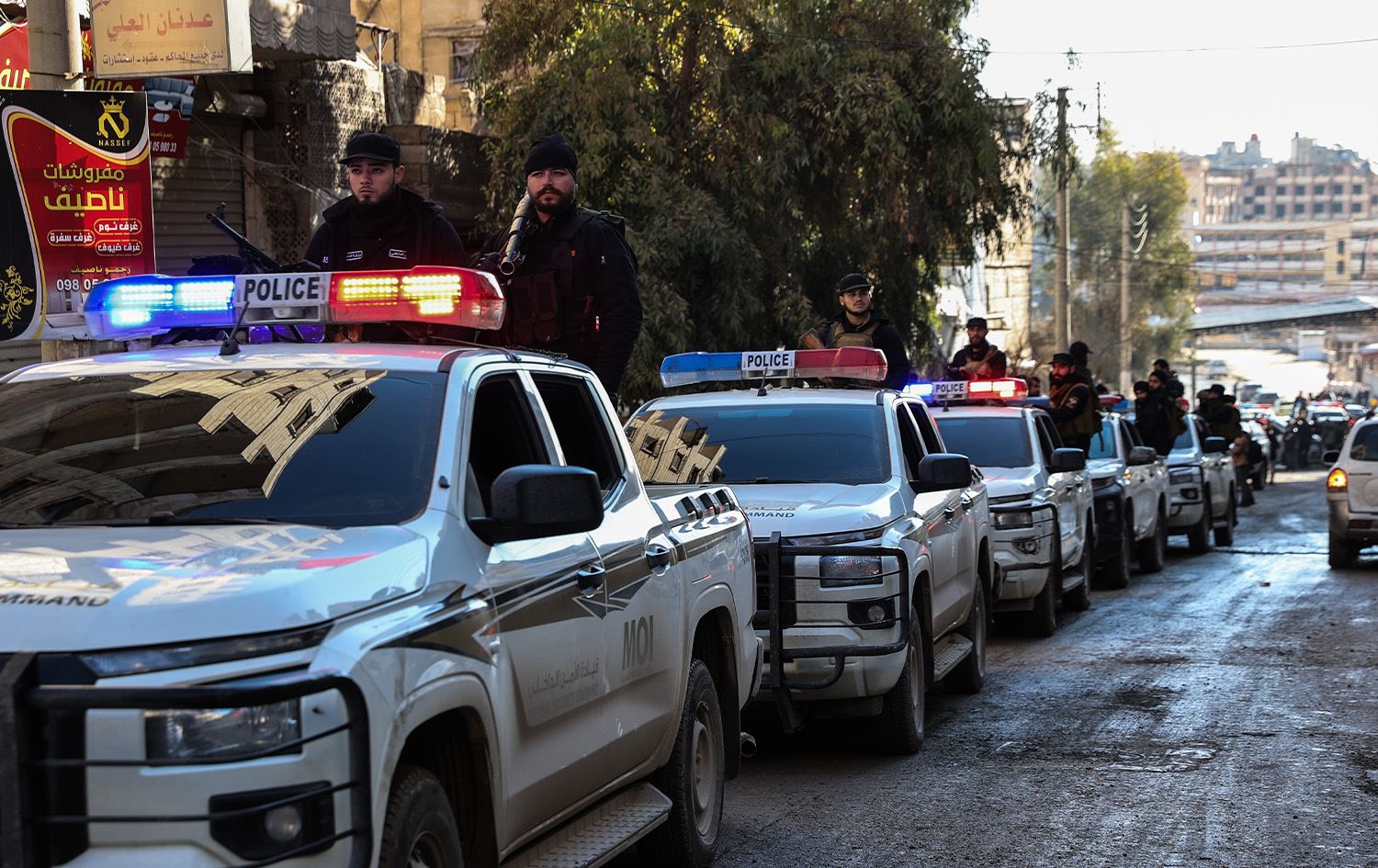 سوپای عەرەبیی سووریا لە گەڕەکی شێخ مەقسوود. وێنە: AA