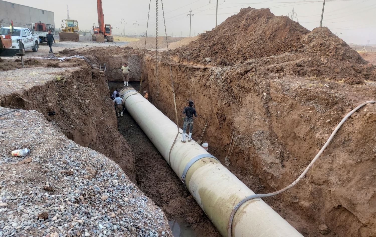 بۆری ئاوی ئیفراز سێ لە کاتی چاککردنەوەی. وێنە: ئەرشیفی رووداو