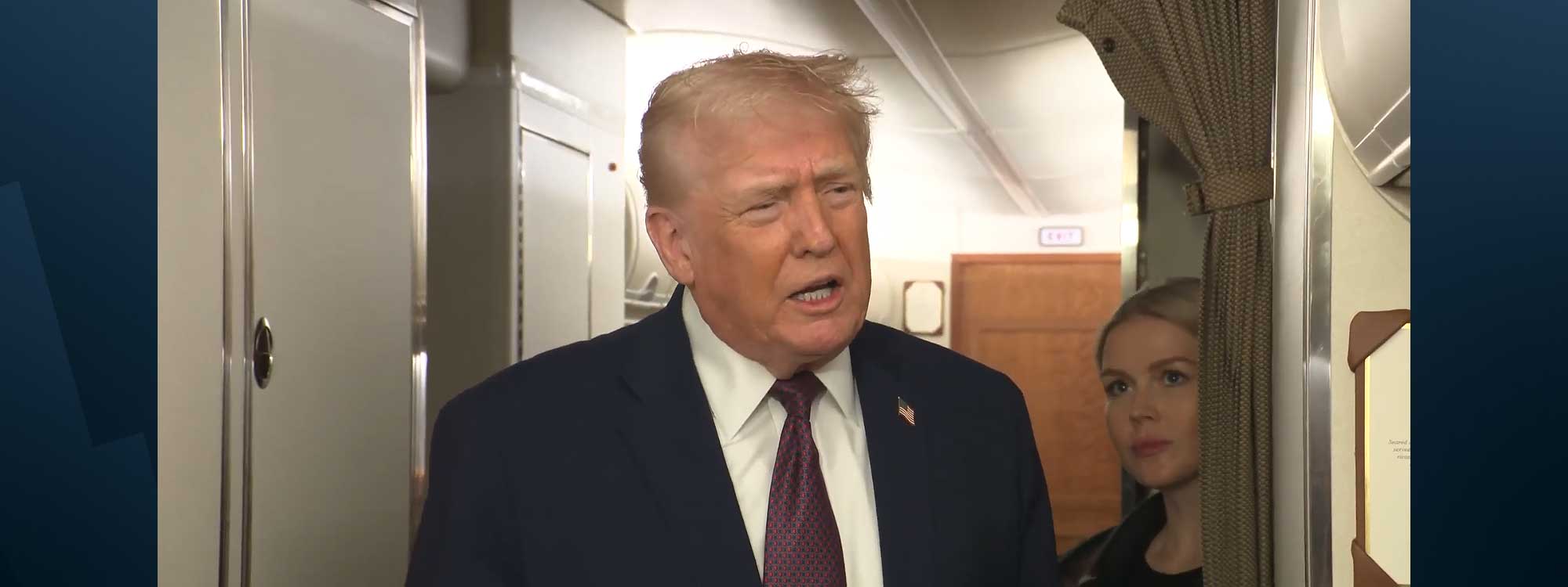US President Donald Trump speaks with reporters aboard Air Force One on January 12, 2026. Photo: Screengrab/The White House
