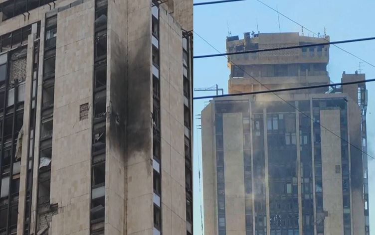 مبنى محافظة حلب بعد استهدافه بطائرة مسيّرة