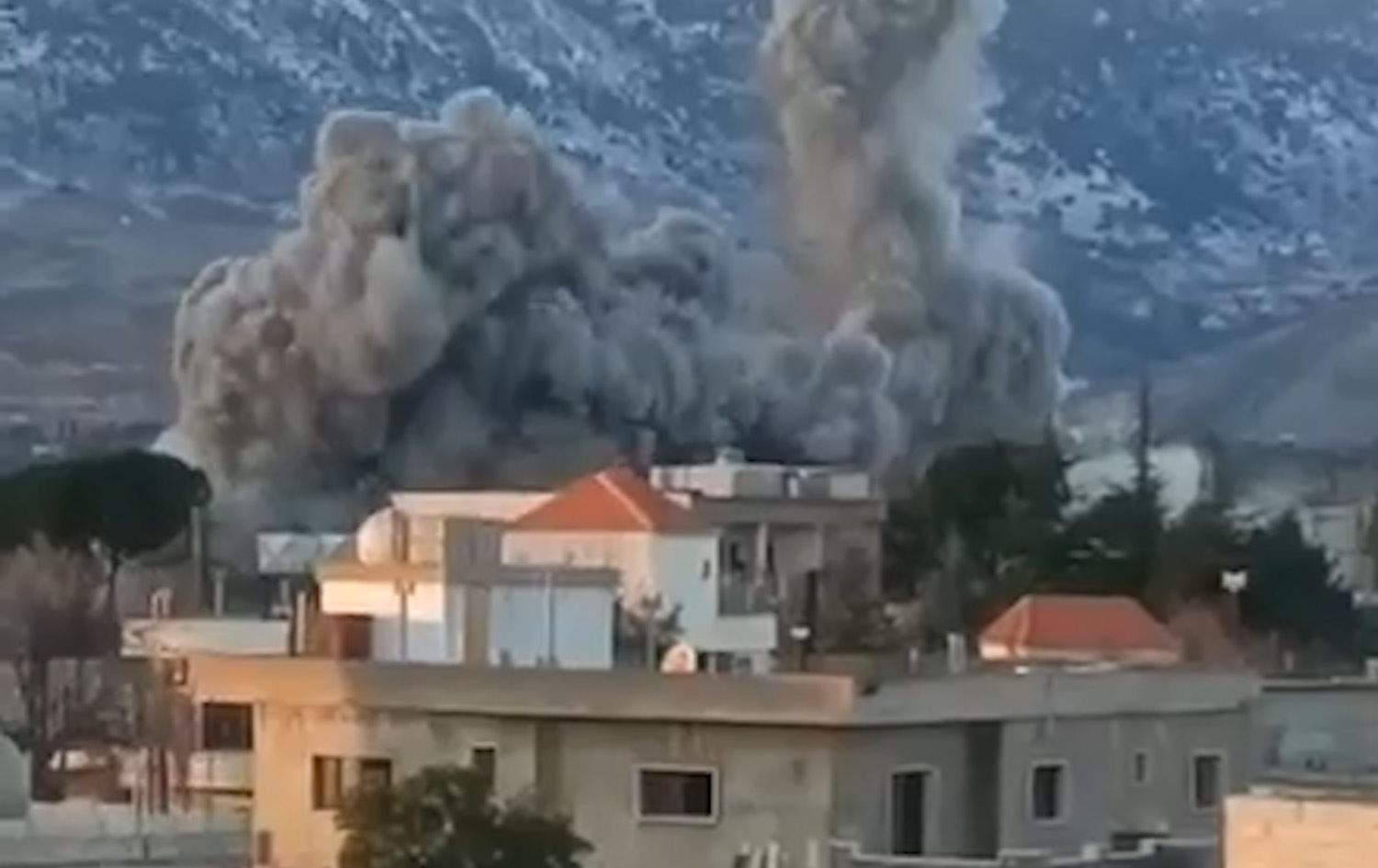 قصف اسرائيلي على قرية سحمر في البقاع اللبناني