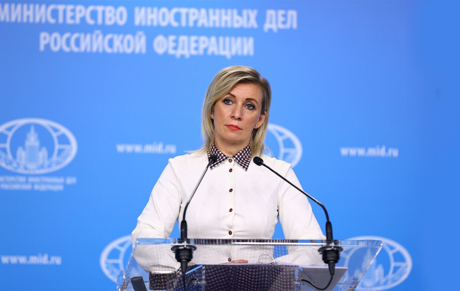 Foto: Rusya Dışişleri Bakanlığı Sözcüsü Mariya Zaharova, 11 Şubat 2021'de Moskova'da düzenlenen haftalık basın toplantısında. (Fotoğraf: Rusya Dışişleri Bakanlığı / Reuters)