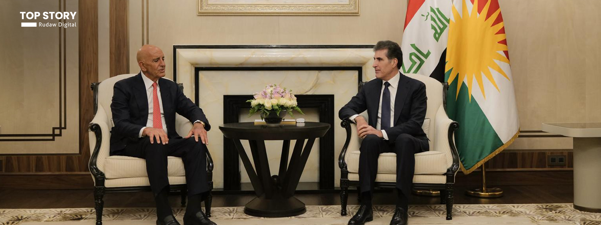 نێچیرڤان بارزانی و تۆم باراک لەبارەی سووریا: رێگەچارەی سەربازی چارەسەری کێشەکان ناکات