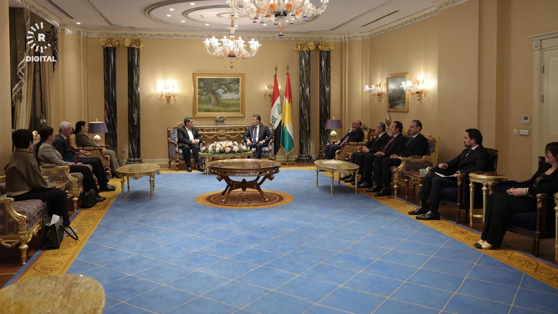 Nêçîrvan Barzanî bi Mezlûm Ebdî û Mihemed Îsmaîl re civiya / Wêne: Serokatiya Herêma Kurdistanê