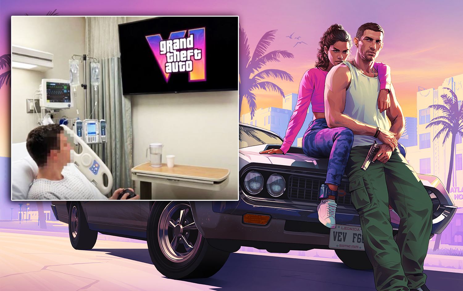 وێنەیەکی نێو یارییەکە لەگەڵ ئەو تووشبووەی شێرپەنجە کە بۆ یەکەمجار GTA-6 یارییەکە تاقیدەکاتەوە.