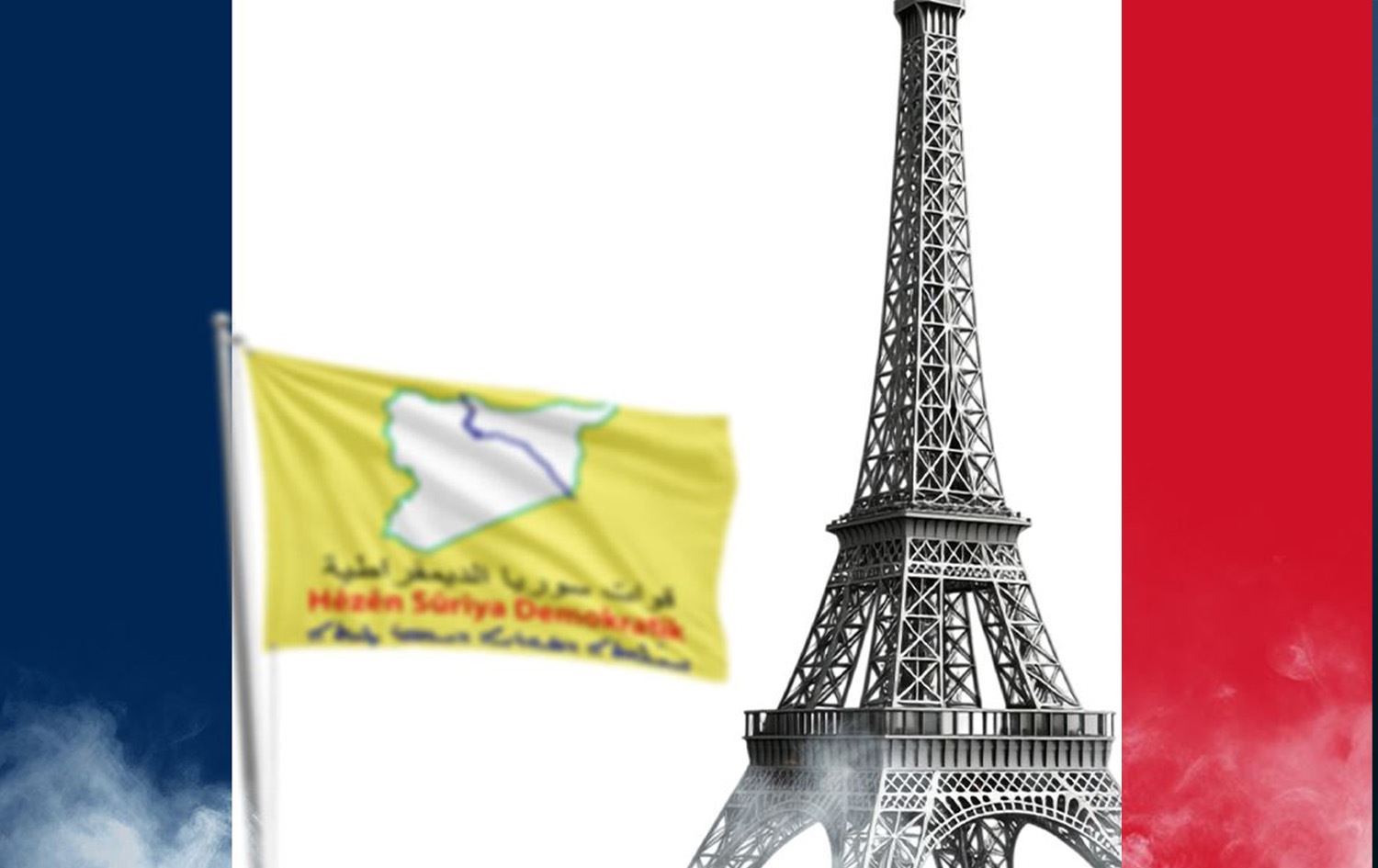 Alayên HSD û Fransayê / Wêne: Rûdaw Grafîk