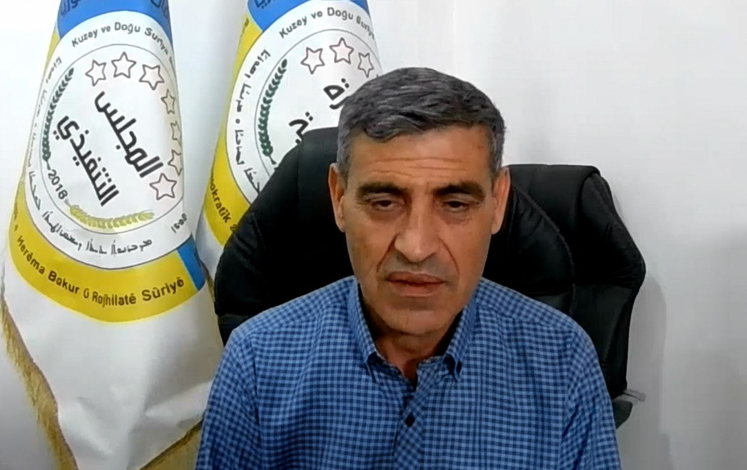 حەسەن کۆچەر، جێگری سەرۆکی ئەنجوومەنی جێبەجێکار لە بەڕێوەبەرایەتیی خۆسەر. وێنە: Roj News