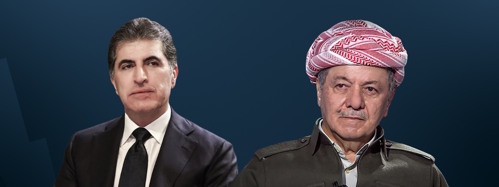 President Masoud Barzani (right), leader of the Kurdistan democratic Party (KDP) and Kurdistan Region President Nechirvan Barzani. Graphic: Rudaw