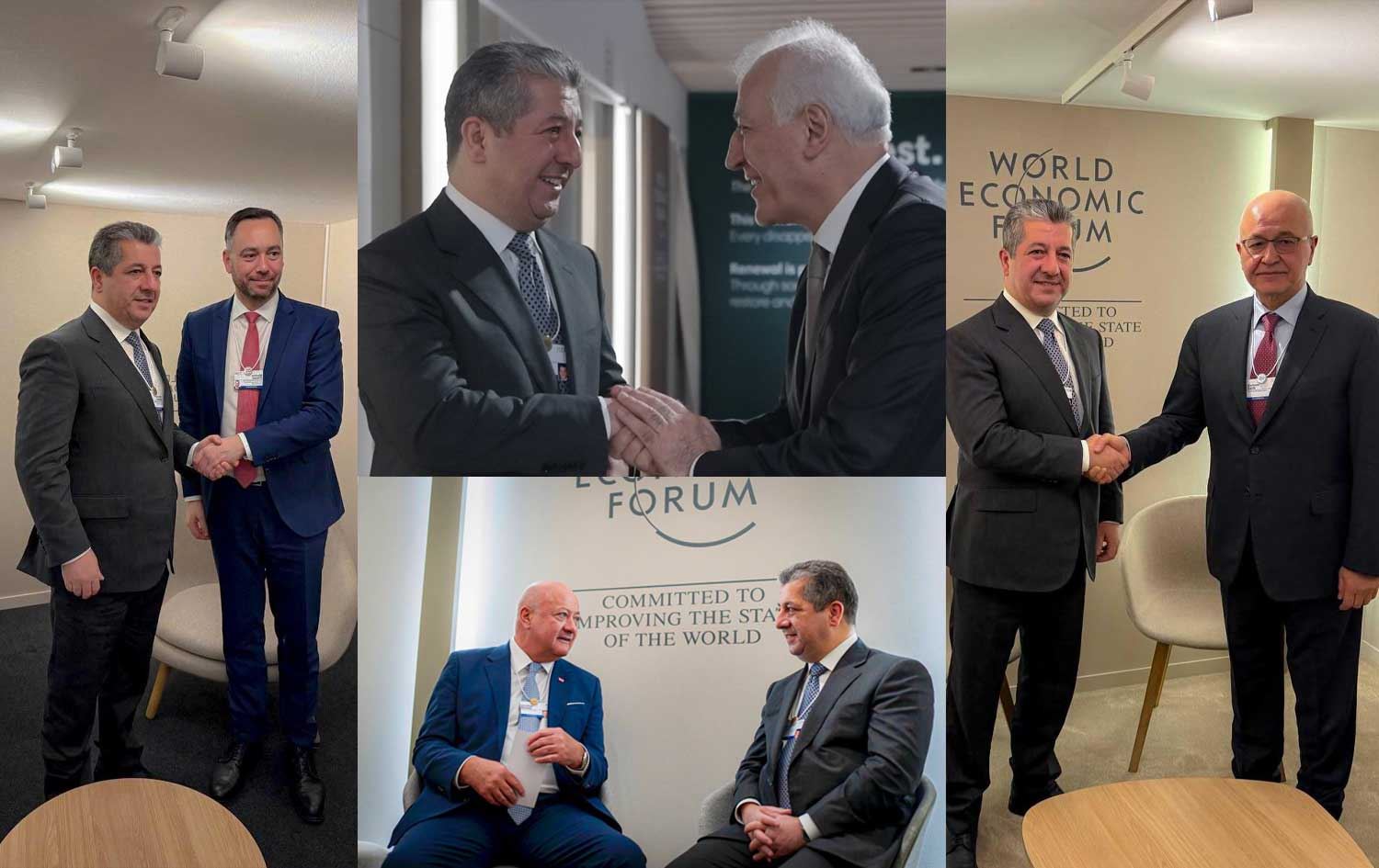 وێنەی ژمارەیەک کۆبوونەوەی مەسرور بارزانی لەگەڵ سەرۆک و بەرپرسی وڵاتان و رێکخراوە نێودەوڵەتییەکان