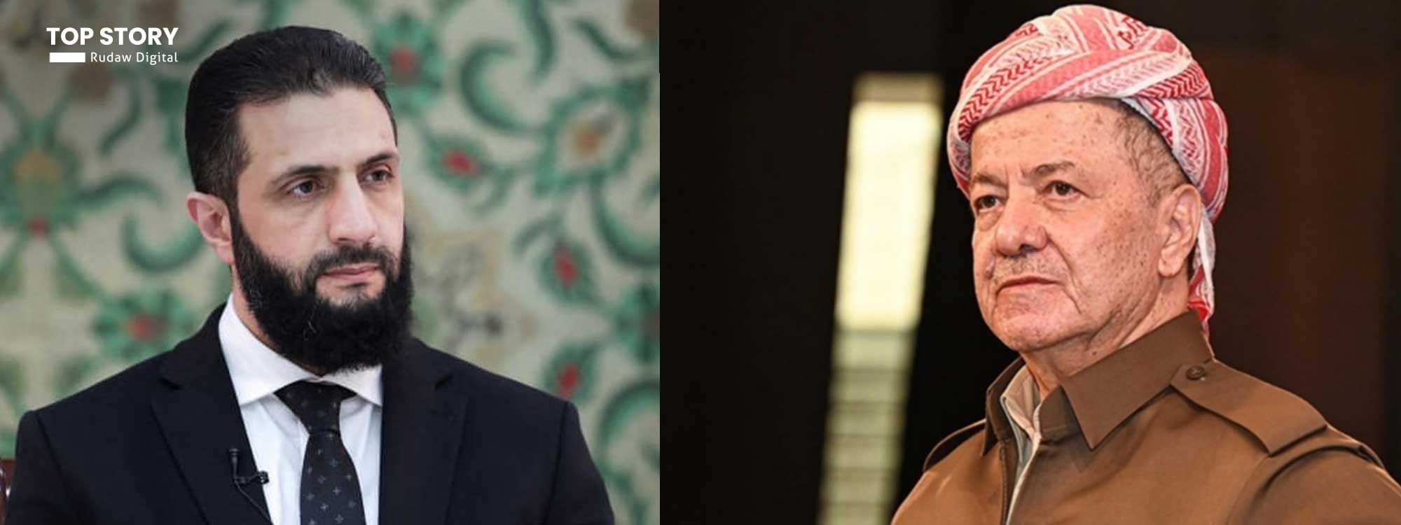 ئەحمەد شەرع بۆ سەرۆک بارزانی: تەواوی مافەکانی کورد پارێزراو دەبن