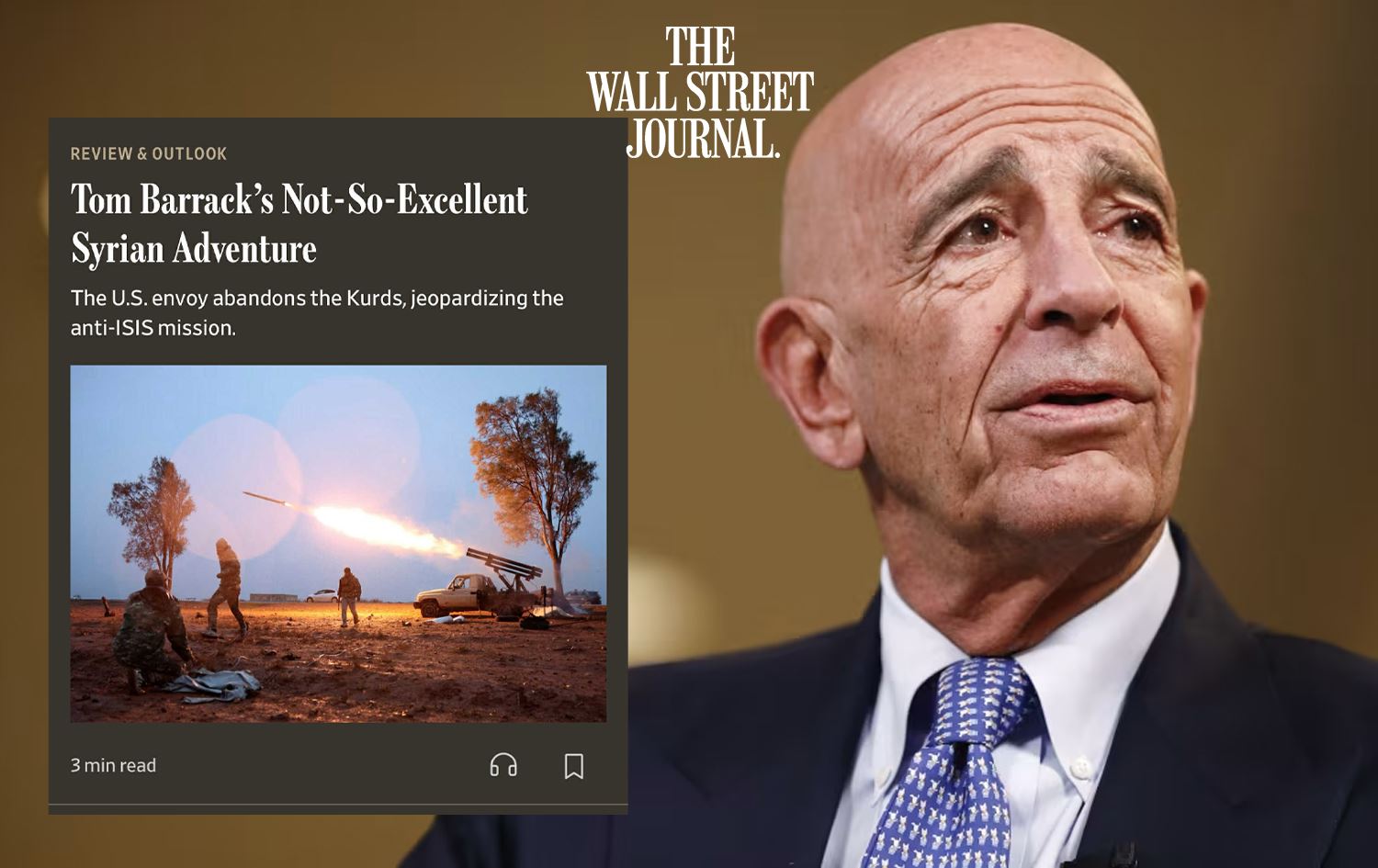 وتاری وۆڵ ستریت جۆرناڵ لەسەر تۆم باراک. 