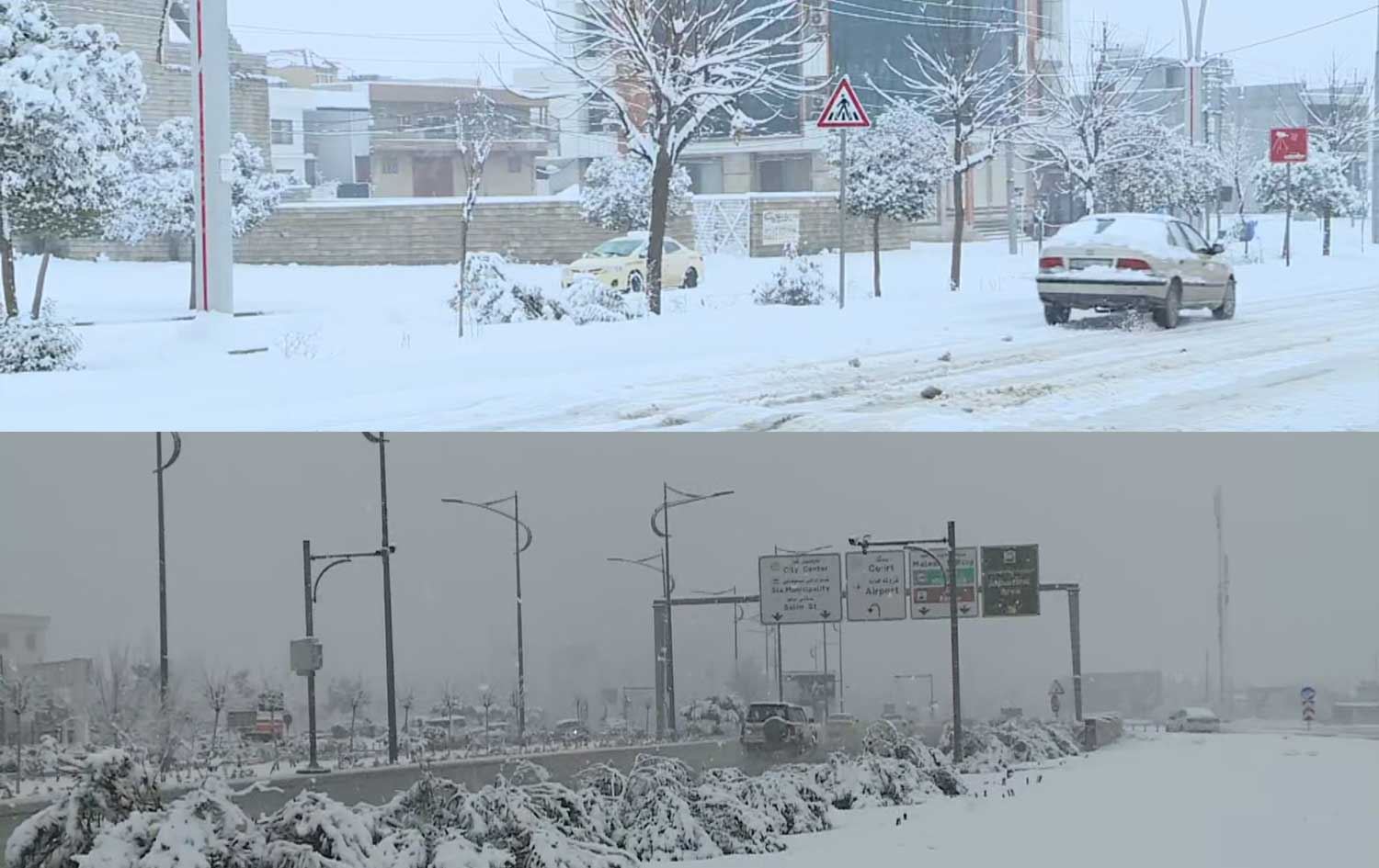دیمەنی بەفربارین لە سلێمانی و سۆران؛ وێنە: رووداو