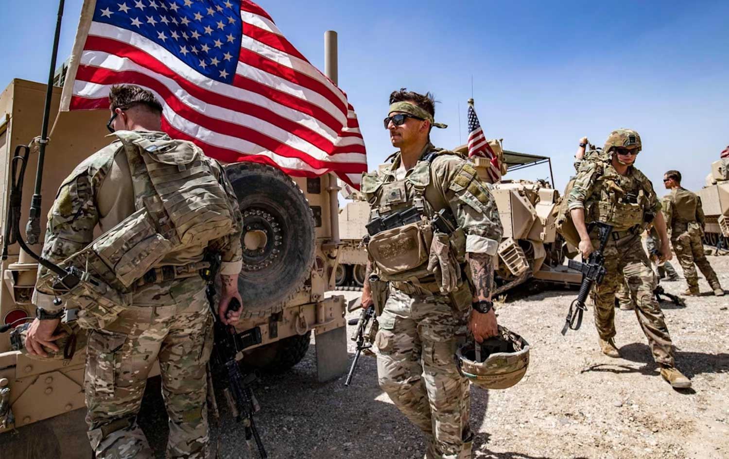 کاروانێکی هێزەکانی ئەمریکا لە سووریا