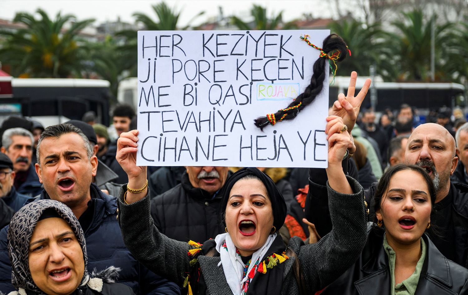 خۆپێشاندانی کوردانی ئیستەنبووڵ. وێنە: AFP