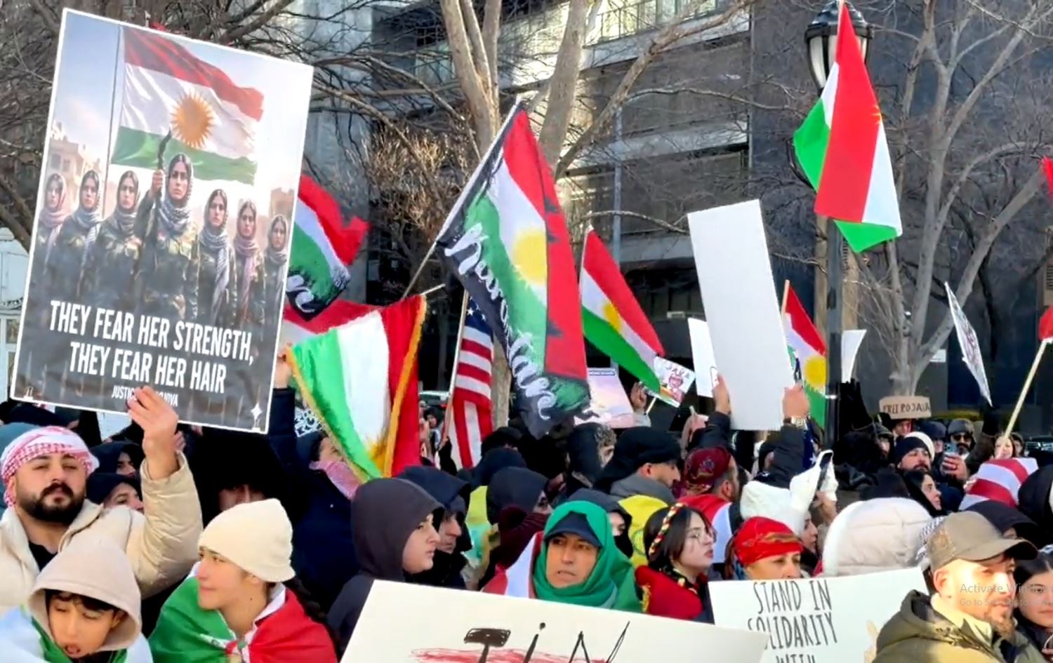تظاهرة الكورد في نيويورك- رووداو 