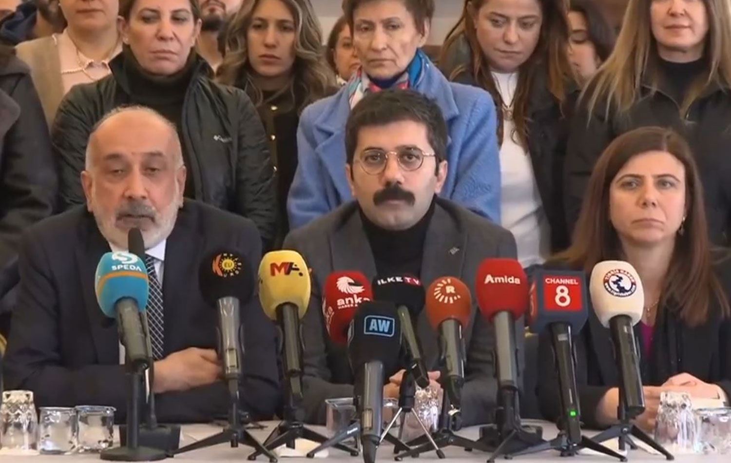 Daxuyaniya çapemeniyê ya Platforma Parastin û Piştgiriya Bajar a Amedê / Wêne: Rûdaw