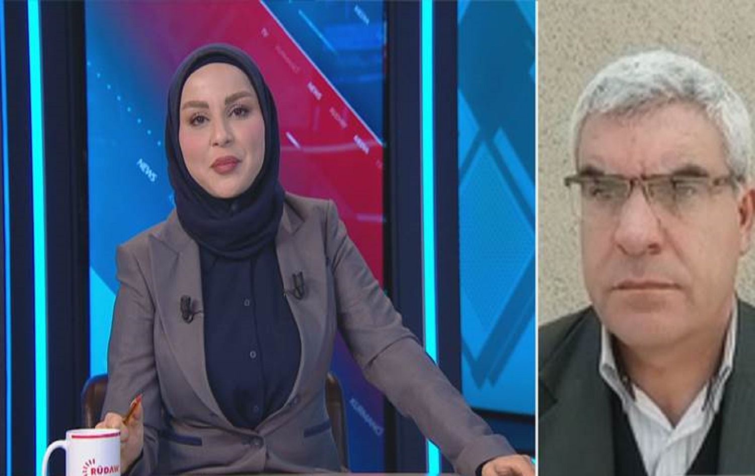 المسؤول المحلي للمجلس الوطني الكوردي (ENKS) في كوباني عدنان بوزان وهوار جلال الدين