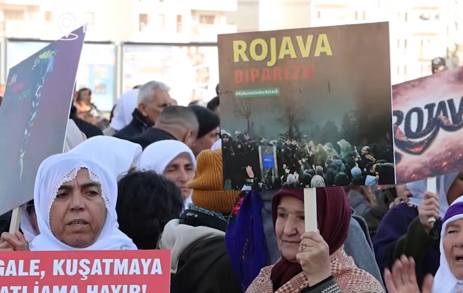 Mardin'in Nusaybin ilçesindeki gösterilerden bir kare. / Video alıntısı