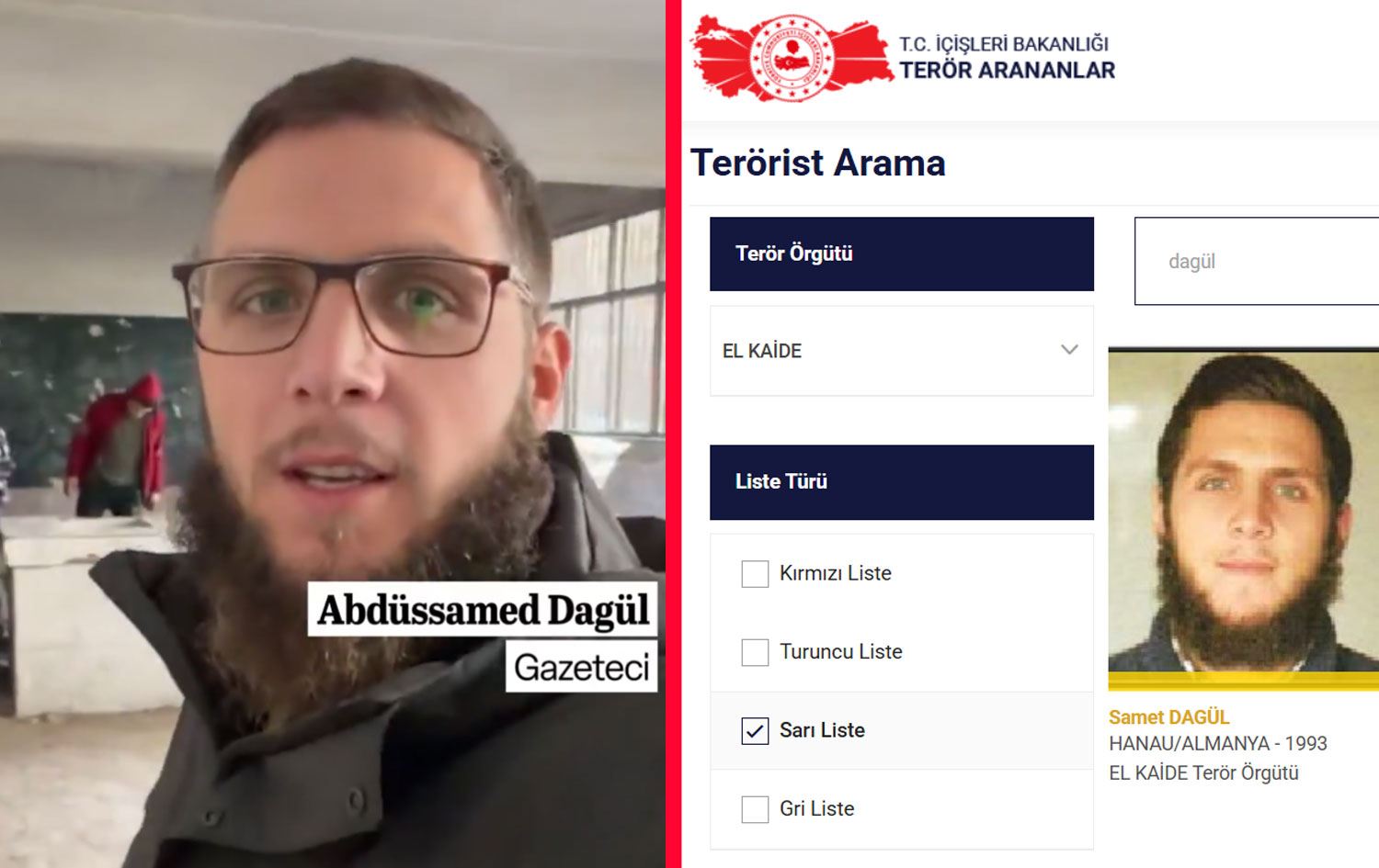 HALEP- El Kaide üyeliği ve terörden aranan Samet Dagül, ‘gazeteci’ olarak lanse edildi