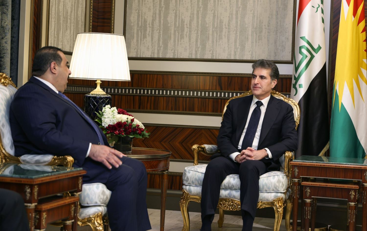 اجتماع رئيس إقليم كوردستان مثنى السامرائي ورئيس تحالف العزم مثنى السامرائي 