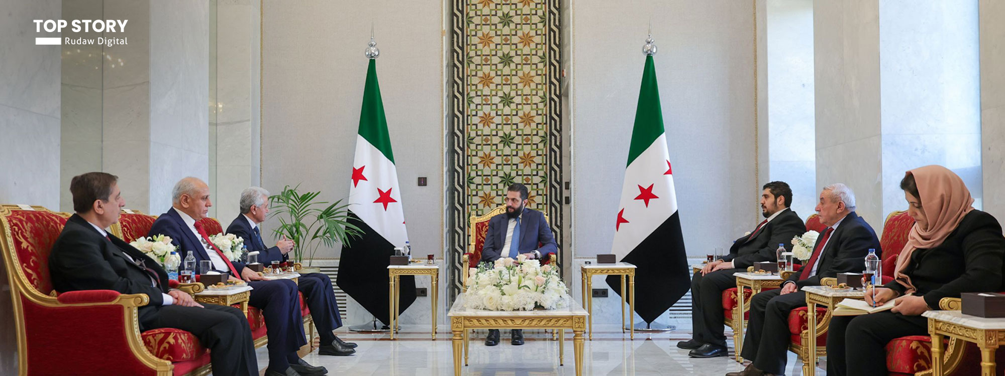 ŞAM- Suriye Cumhurbaşkanı Şara, ENKS heyetiyle bir araya geldi