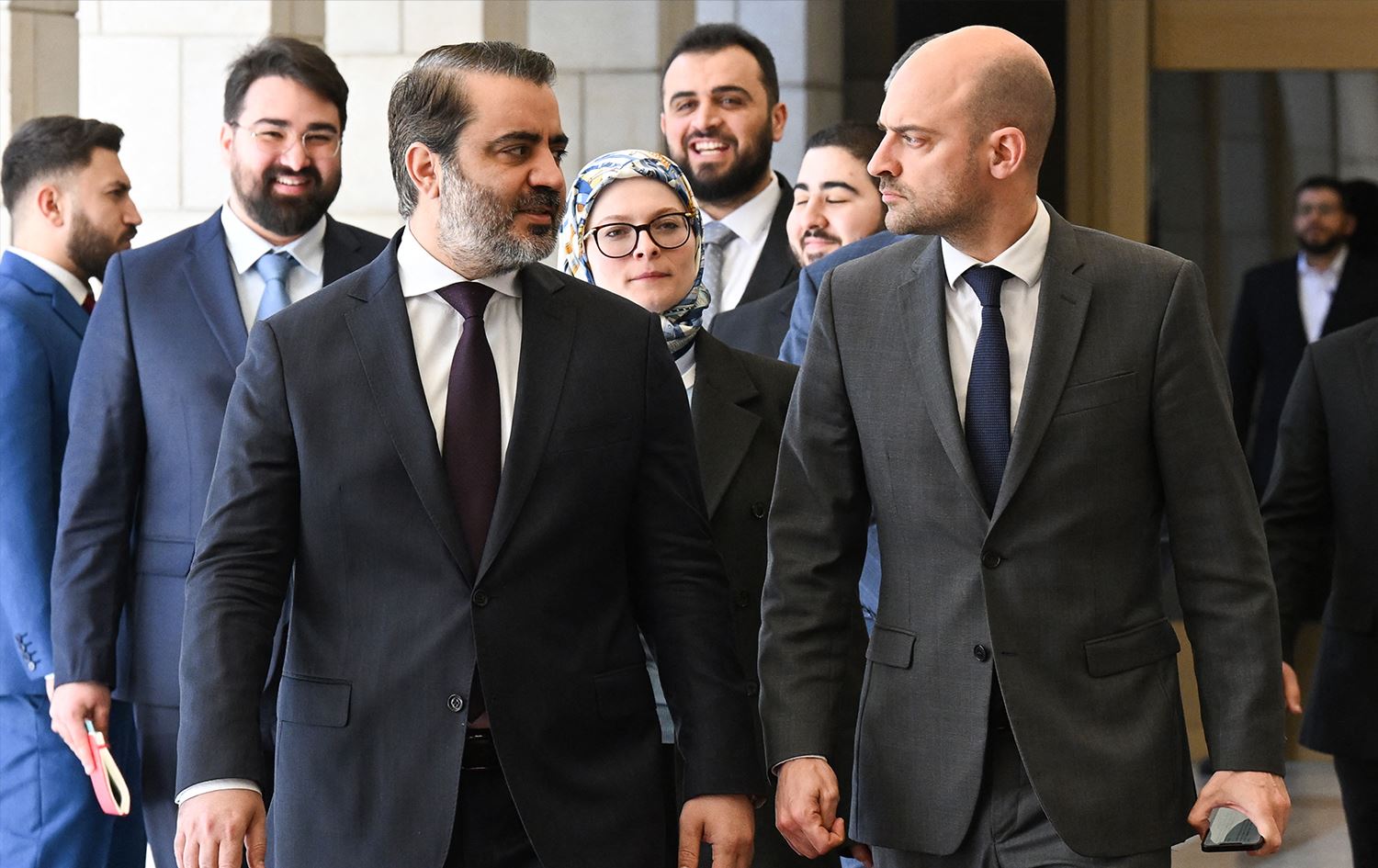 وەزیرانی دەرەوەی فەرەنسا و سووریا لە دیمەشق. وێنە: AFP 