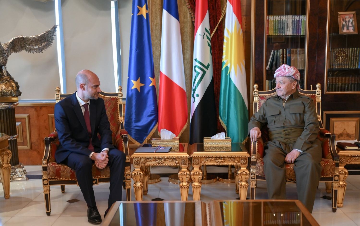 اجتماع الرئيس بارزاني ووزير الخارجية الفرنسي