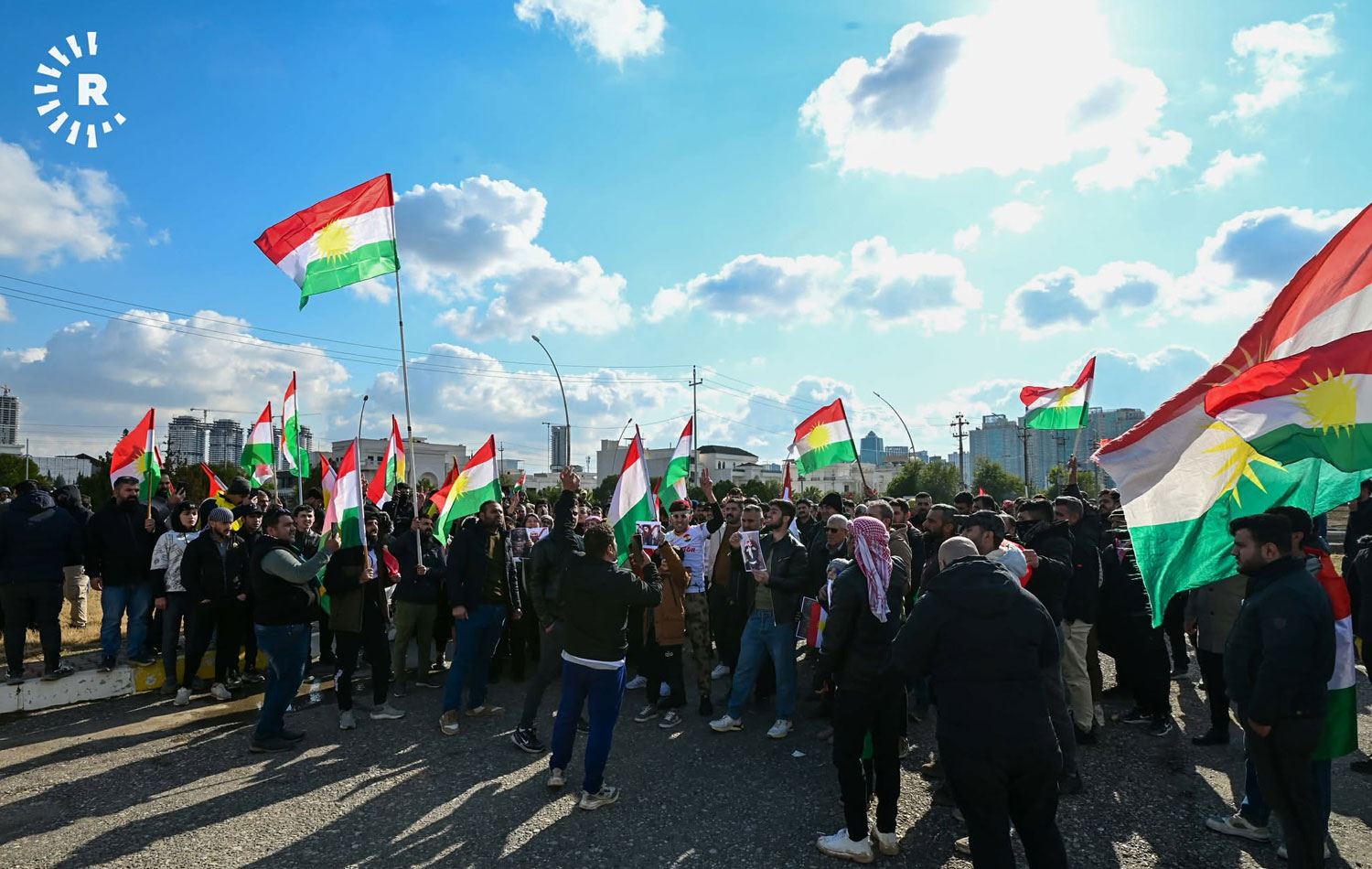 Rojava'ya destek gösterilerinden biri. / Foto: Rûdaw