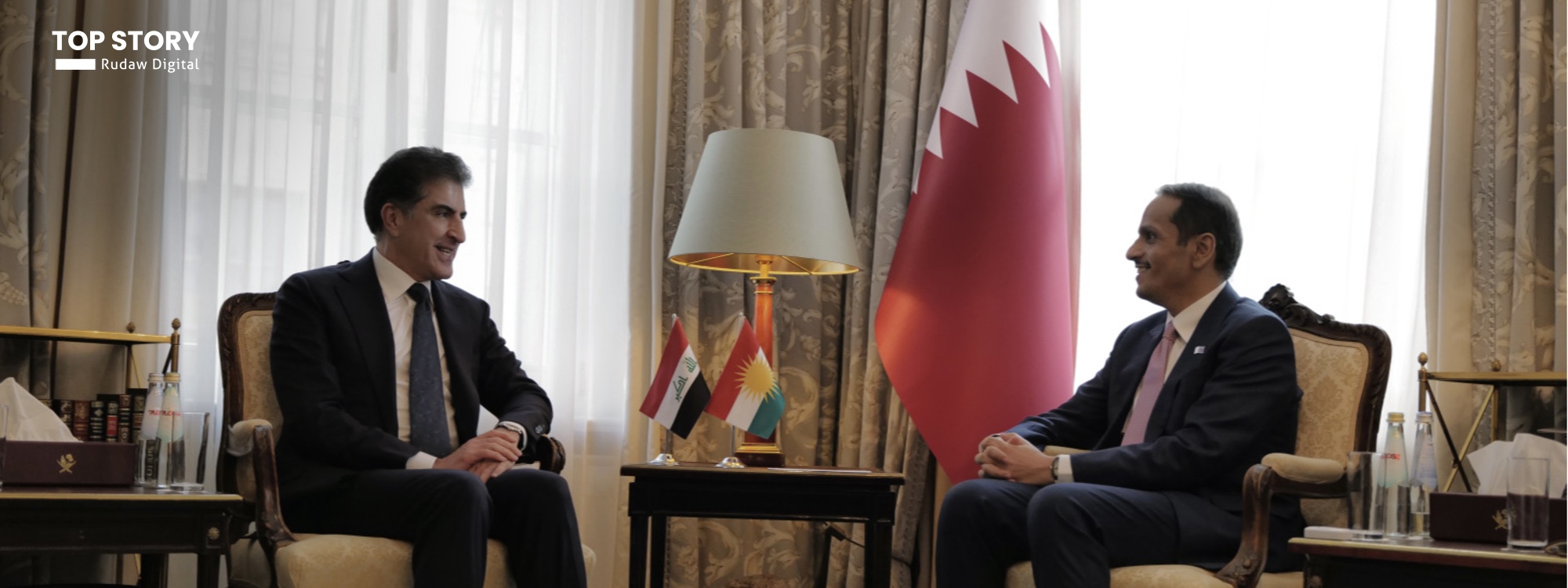 نێچیرڤان بارزانی: لەگەڵ سەرۆکوەزیرانی قەتەر جەختمان لە گرنگیی گفتوگۆ بۆ چارەسەرکردنی ئاڵنگارییە هەرێمییەکان کردەوە