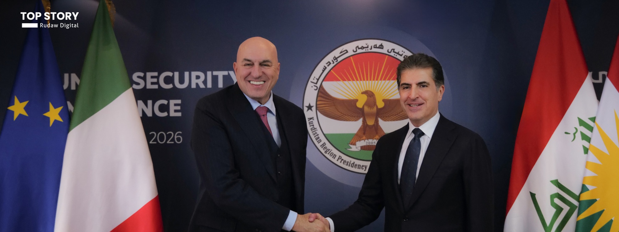 وەزیری بەرگریی ئیتاڵیا بۆ نێچیرڤان بارزانی: سوپاس بۆ پێشمەرگە