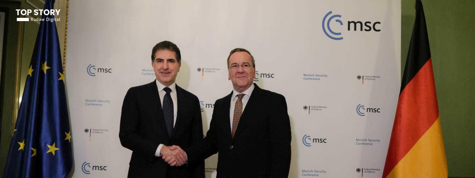 Nêçîrvan Barzanî û Boris Pistorius / Wêne:  Serokatiya Herêma Kurdistanê,