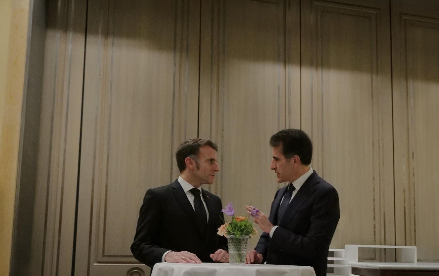 نێچیرڤان بارزانی و ئیمانوێل ماکرۆن لە میونشن کۆبوونەوە