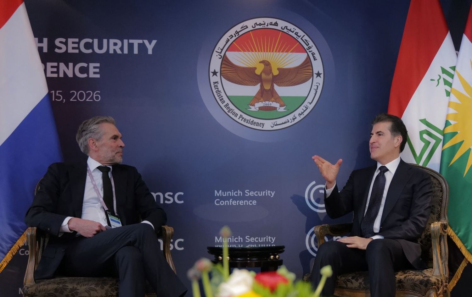 رئيس إقليم كوردستان نيجيرفان بارزاني ورئيس وزراء هولندا ديك شوف