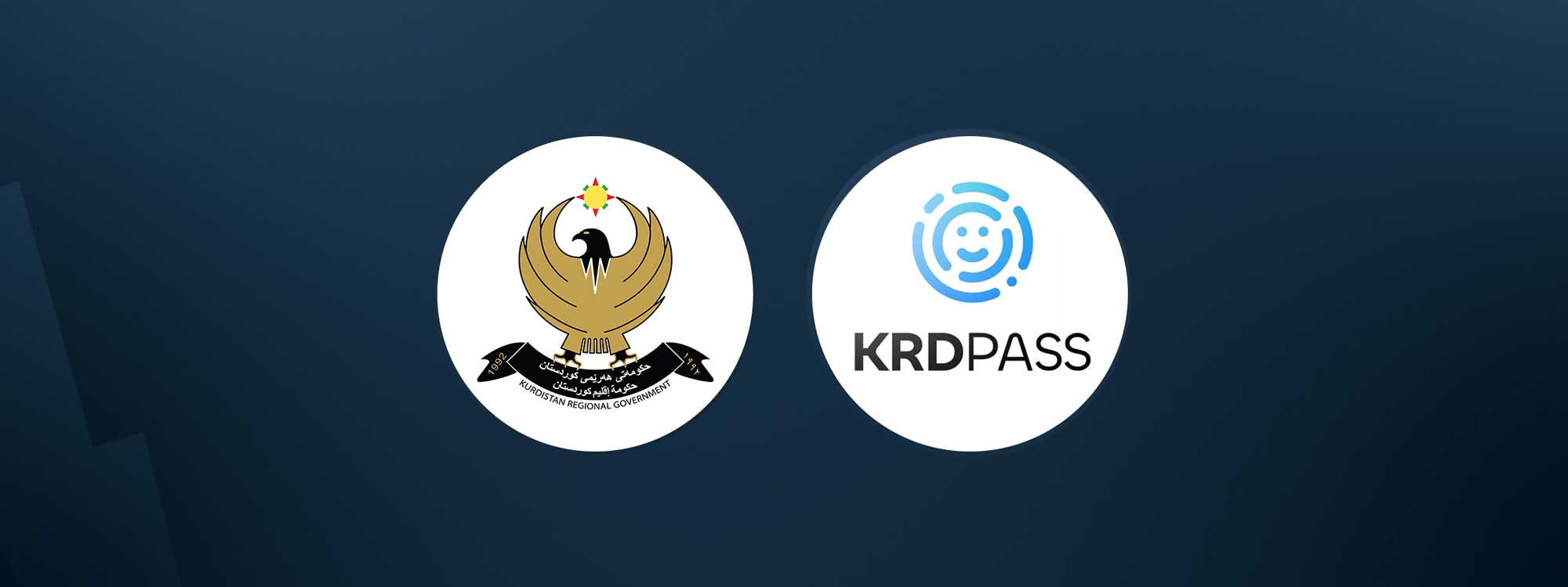 Kurdistan Regional Government (KRG) logo and KURDPass icon. Graphic: Rudaw