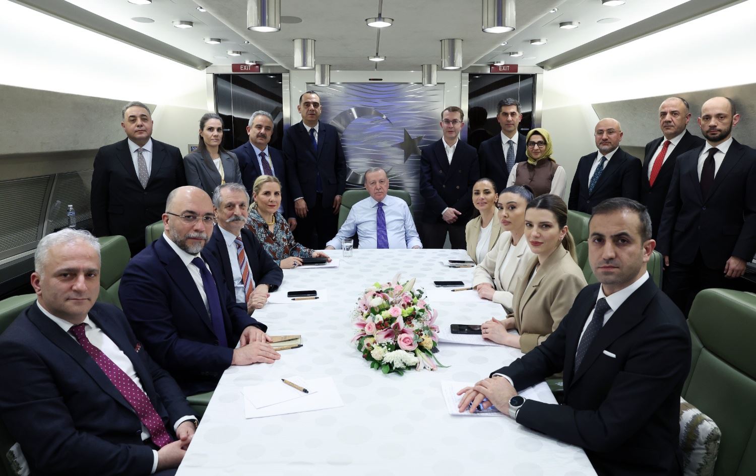 Türkiye Cumhurbaşkanı Erdoğan, Etiyopya ziyareti dönüşü uçakta gazetecilerin sorularını yanıtladı. / AA