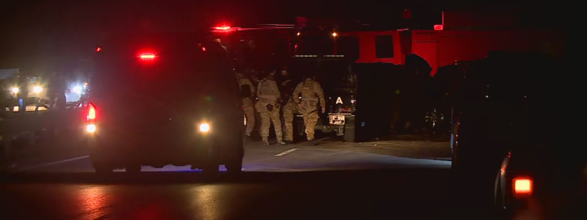 Image of security forces arriving on the Sulaimani-Dukan road after a vehicle explosion that killed two passengers. Photo: Rudaw/screengrab