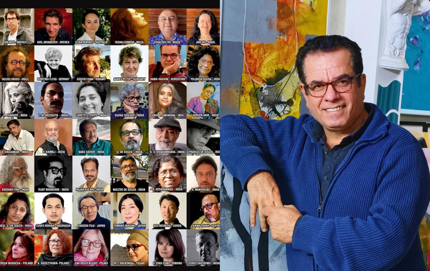 هونەرمەندی کورد حەمە هاشم وەکو بەشداربوو لە پێشانگەکەدا بەشدار دەبێ