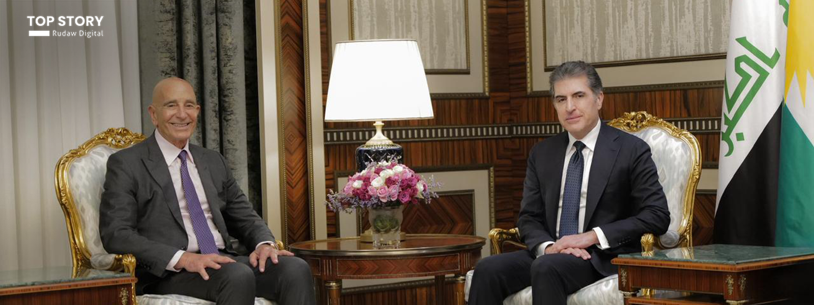 نێچيرڤان بارزانى لە کۆبوونەوەیدا لەگەڵ تۆم باراک: هەرێمى كوردستان فاكتەرى ئارامى و سەقامگيرى دەبێت