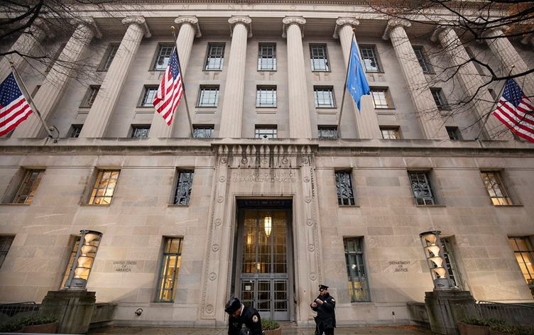 باڵەخانەی وەزارەتی دادی ئەمریکا. وێنە: AP